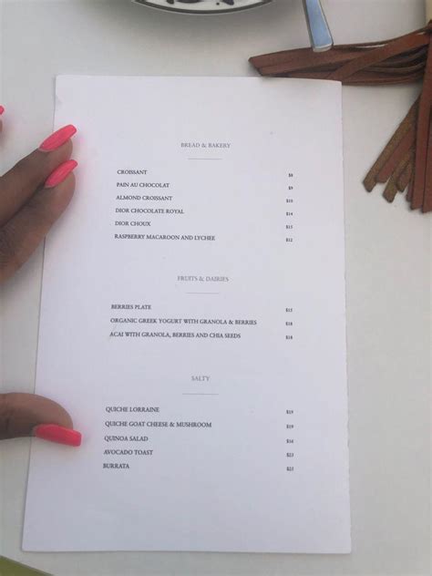 dior miami cafe menu|Dior cafe menu.